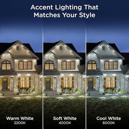 Enbrighten Vibe Eternity Accent Permanent Outdoor Lights for House, 50ft, 12 RGBWIC LEDs, Wide Spacing, 94lm, Tunable White, Everyday Eave Lighting, Smart App, Works with Alexa, Google Home, 85709