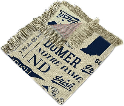 Notre Dame Fighting Irish NCAA Mapping Woven Tapestry Throw Blanket 48x60 inches