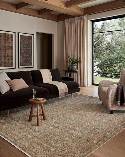 Loloi Amber Lewis Molly Collection MOL-02 Denim/Gold 7'-10" x 10' Low Pile Area Rug