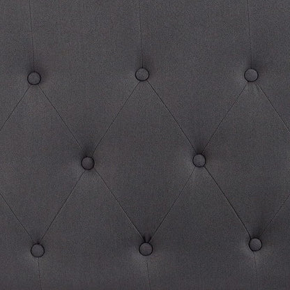 EMMA + OLIVER Arched Button Tufted Queen Size Headboard in Dark Gray Fabric
