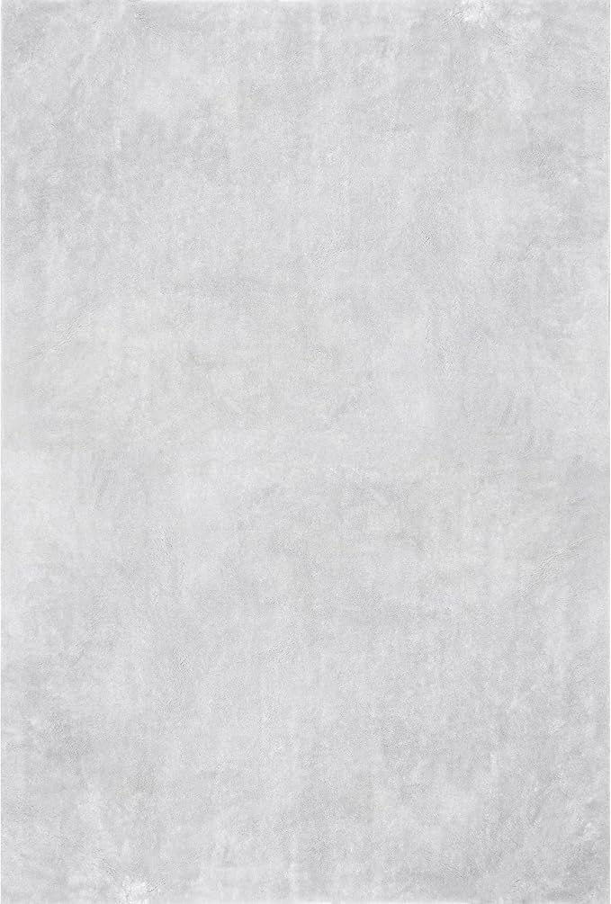 nuLOOM 2' x 3' Cozy Plush SuperiorWash Area Rug, Machine Washable, Non-Slip, Soft Fluffy Shag Carpet for Living Room Bedroom Kids Room Nursery Home Decor, Loni Light Grey