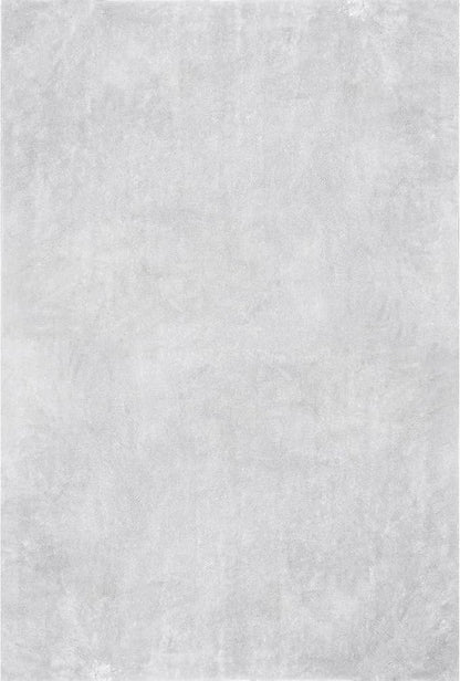 nuLOOM 6' Square Cozy Plush Area Rug, Machine Washable, Non-Slip, Soft Fluffy Shag Carpet for Living Room Bedroom Kids Room Nursery Home Decor, Loni Light Grey
