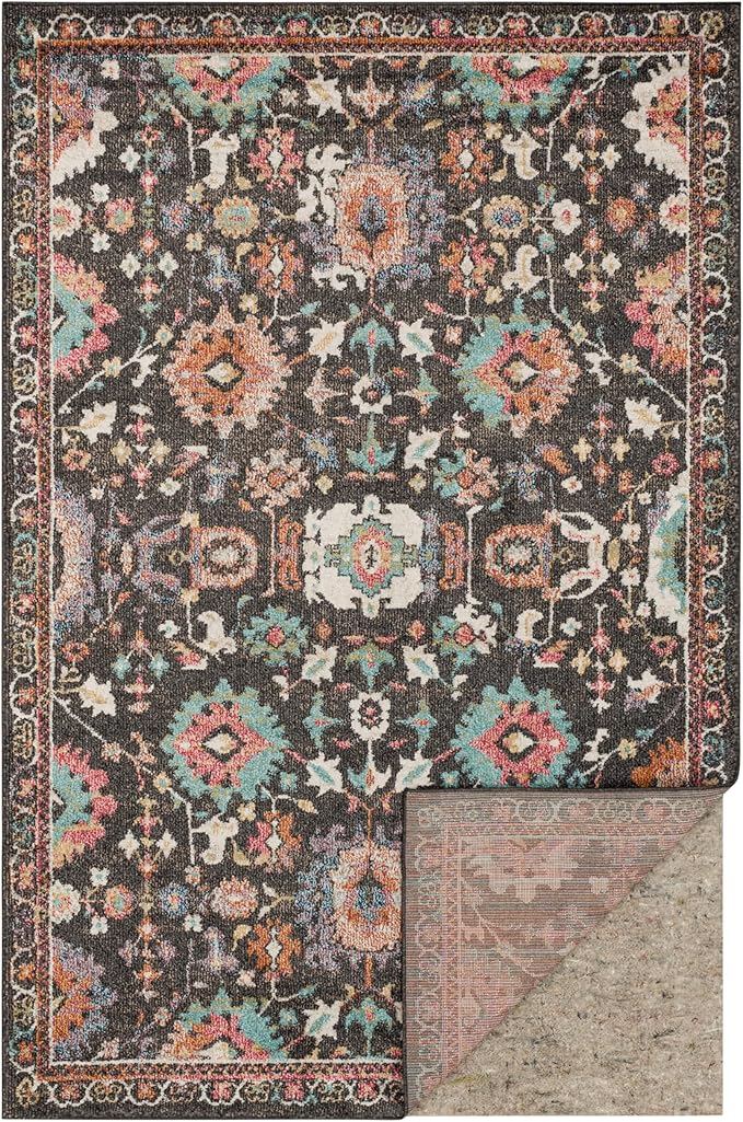 Mohawk Home 2' 6" x 9' 6" Non Slip Grip Rug Pad 1/4" Thick Dual Surface Felt Cushion + Rubber Gripper - Safe for All Floors