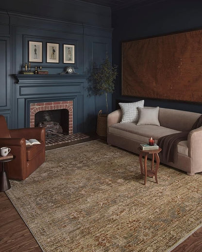 Loloi Magnolia Home by Joanna Gaines Junie Collection JUE-03 Spice/Multi 9'-6" x 9'-6", .38" Pile Height, Round Area Rug
