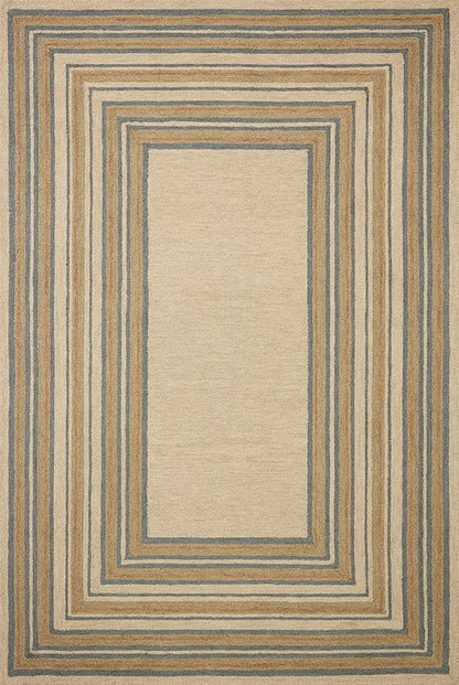 Loloi Chris Loves Julia Alfie Collection ALF-05 Natural/Multi 2'-3" x 3'-9" Accent Rug Wool Neutral Living Bedroom Dining Carpet