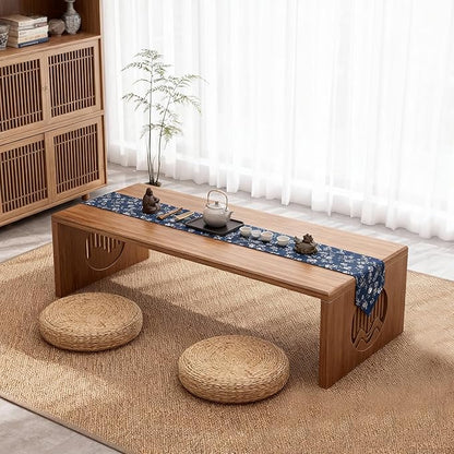 Folding Coffee Table, Foldable Japanese Floor Table No Assembly, Low Coffee Table for Sitting On The Floor, Small Coffee Tables for Living Room Meditation Tea Room Tatami Dining 39.4 Inch