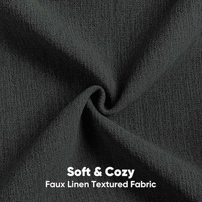 FUTEI Black Chenille Decorative Throw Pillow Covers 20x20 Inch Set of 2,Soft Cozy Faux Linen Textured Cushion Case,Farmhouse Home Decor for Couch Living Room