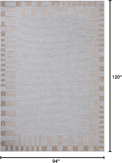 Loloi Amber Lewis Topanga Collection TOP-08 Silver/Natural 7'-10" x 10' Indoor/Outdoor Area Rug