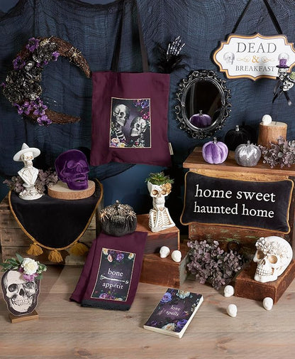 Primitives by Kathy Gentleman Seasonal Decor Skeleton Resin Figurine, Halloween Collection, Bronze Accents, Ideal Home Accent