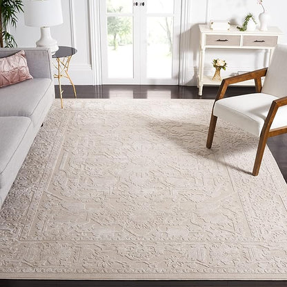 SAFAVIEH Area Rug 11x15 - Reflection Collection - Large - Cream & Ivory, Non-Shedding & Easy Cleaning, Ideal for Living Room, Bedroom (RFT665D)
