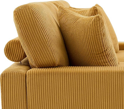 Modular Sectional Couches for Living Room, 82.6" Modern Loveseat 2-Seater Sofa Couch, Upholstered Couches for Living Room Bedroom, Orange