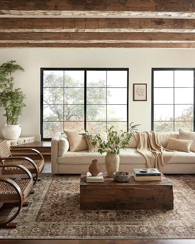 Loloi Magnolia Home by Joanna Gaines Sinclair Collection SIN-01 Rust/Lagoon 8'-6" x 11'-6", .25" Pile Height, Machine Washable, Area Rug
