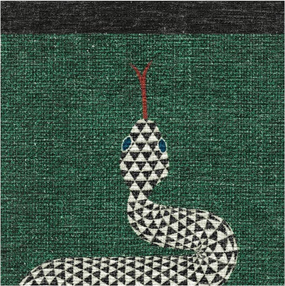 RUGGABLE x Jonathan Adler Washable Modern Area Rug – Venom Emerald 8x10, Stain-Resistant, Non-Slip – Large Machine Washable Rugs for Living Room, Bedroom, Hallway, Entryway & Office–with Standard Pad