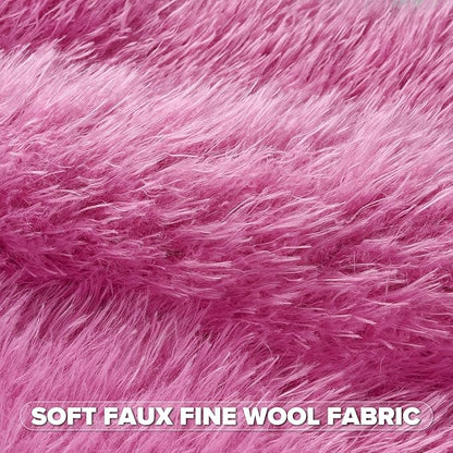 FUTEI Hot Pink Decorative Throw Pillow Covers 18x18 Inch Set of 2,Soft Cozy Faux Fine Wool Textured Cushion Case,Modern Home Luxury Decor for Couch Bed Living Room