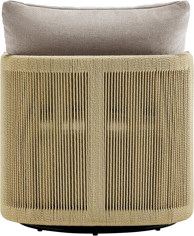 CHITA Braid Swivel Accent Chairs, Modern Comfy FSC Certified Armchair with Paper Cord & Wood Frame for Living Room and Bedroom, Fully Assembled - Linen