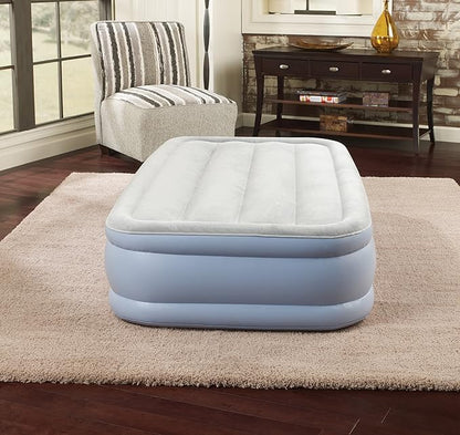 Beautyrest Hi-Loft Twin Size Air Mattress with Vertical Beam Construction, Edge Support, External Pump and Puncture Resistant Vinyl for Guests and Camping (Pack of 2)