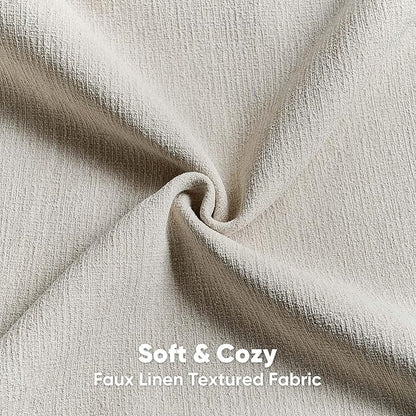 FUTEI Beige Chenille Decorative Throw Pillow Covers 16x16 Inch Set of 2,Soft Cozy Faux Linen Textured Cushion Case,Farmhouse Home Decor for Couch Living Room