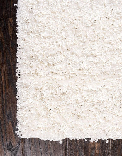 Unique Loom Solid Shag Collection Area Rug (8' Square, Snow White)