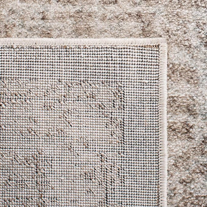 SAFAVIEH Evoke Collection Area Rug - 9' Round, Ivory & Taupe, Distressed Design, Non-Shedding & Easy to Clean, Ideal for Living Room, Bedroom, Dining Space (EVK256E)