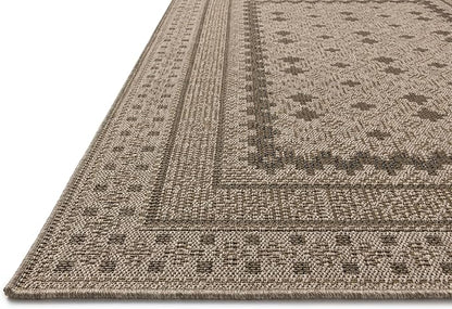 Loloi Chris Loves Julia Providence Collection PRC-06 Charcoal/Dove 2'-3" x 7'-7", .12" Pile Height, Indoor/Outdoor Runner Rug