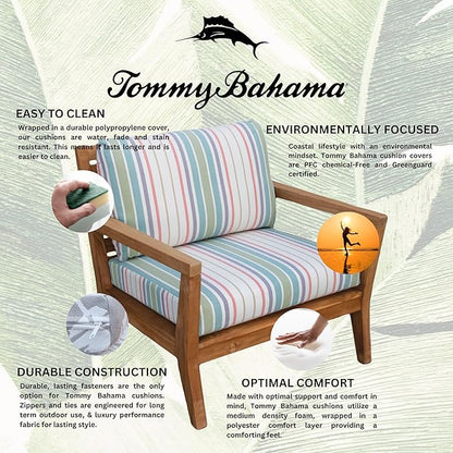 Tommy Bahama Deep Seating Lounge Cushion, 23" X 24" X 4", Bandeau Pastel