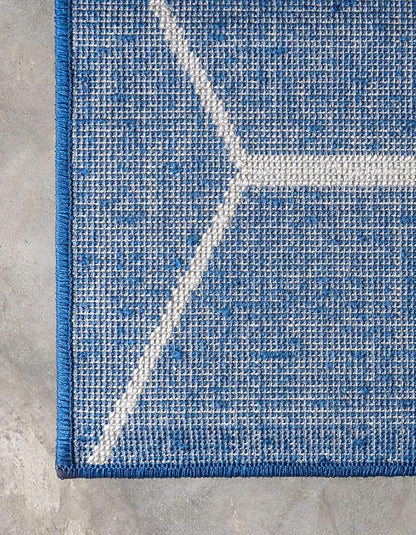 Unique Loom Trellis Frieze Collection Area Rug - Geometric (7' 10" Square, Navy Blue/ Ivory)