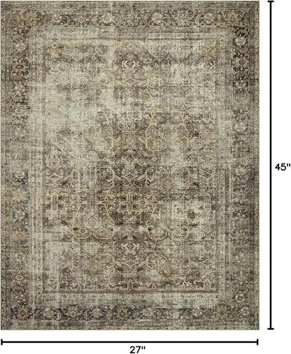 Loloi Magnolia Home by Joanna Gaines Sinclair Collection SIN-01 Pebble/Taupe 2'-3" x 3'-9", .25" Pile Height, Machine Washable, Accent Rug