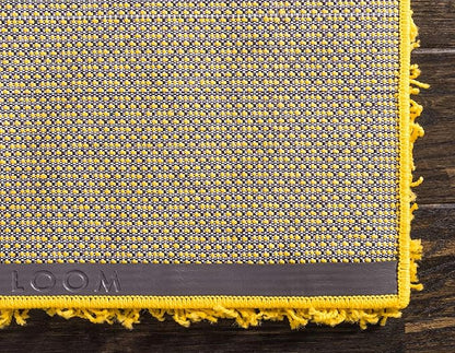 Unique Loom Solid Shag Collection Area Rug (9' x 12' 2" Rectangle Tuscan Sun Yellow)