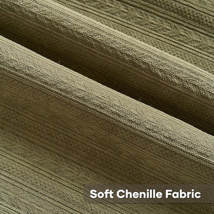 FUTEI Olive Green Decorative Throw Pillow Covers 26x26 Inch Set of 2,Soft Cozy Wheat Ear Striped Patterns Euro Pillow Shams,Modern Home Decor for Couch Bed Living Room