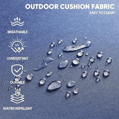 Swivel Patio Chairs sofa Set of 7 with 6" Thick Cushion - Wicker Outdoor Swivel Rocker Patio Chair ,Sofa/Glass coffee table, High Back Comfortable Outdoor Glider Chairs - Gery Wicker Blue Cushions