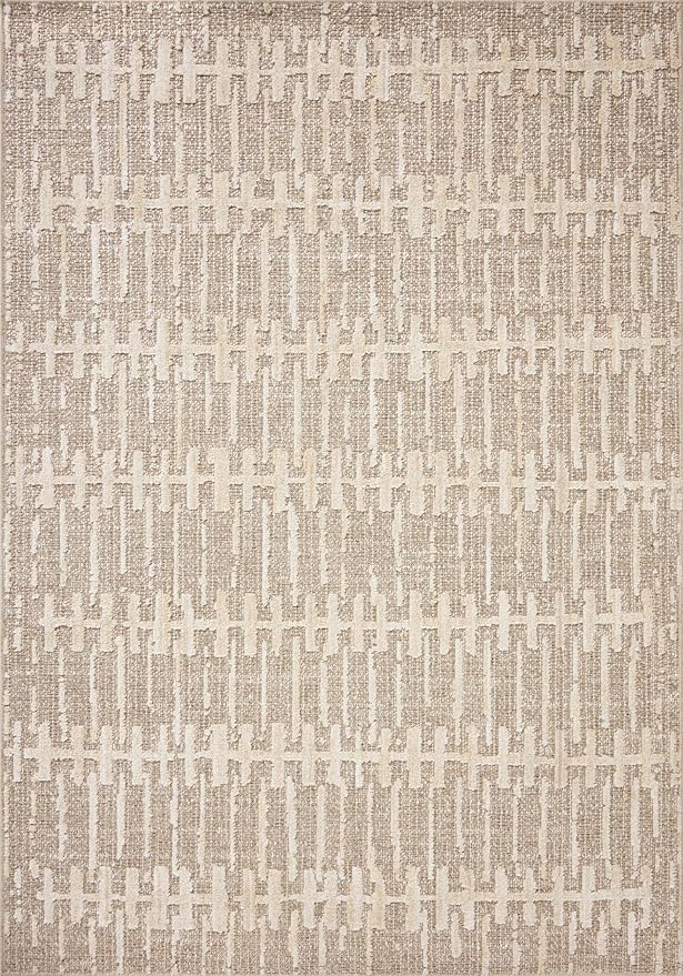 Loloi Amber Lewis Bexley Collection BEX-02 Taupe/Natural 5'-0" x 7'-6" Area Rug Neutral, Textured, Living, Bedroom, Dining, Carpet