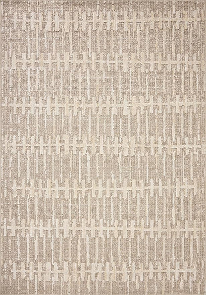 Loloi Amber Lewis Bexley Collection BEX-02 Taupe/Natural 5'-0" x 7'-6" Area Rug Neutral, Textured, Living, Bedroom, Dining, Carpet