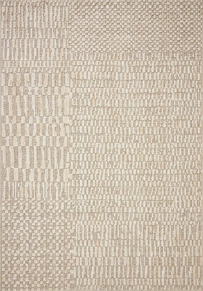 Loloi Amber Lewis Bexley Collection BEX-01 Natural/Birch 5'-0" x 7'-6" Area Rug Neutral, Textured, Living, Bedroom, Dining, Carpet