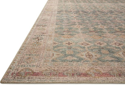 Loloi Angela Rose Aubrey Collection AUB-02 Aqua/Sand 2'-6" x 7'-6", .19" Pile Height, Runner Rug
