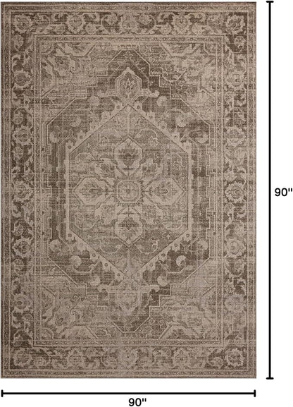 Loloi Magnolia Home by Joanna Gaines Mona Collection MOA-01 Cocoa/Stone 7'-6" x 7'-6" Round Area Rug