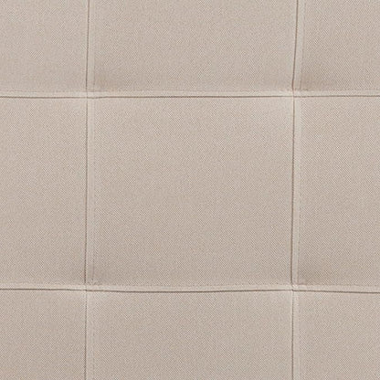 EMMA + OLIVER Quilted Tufted Upholstered Queen Size Headboard in Beige Fabric