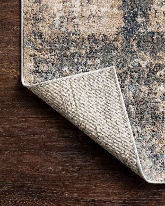 Loloi Teagan Collection TEA-08 Ivory/Mist 2'-8" x 13' Runner Rug, Large, Soft Neutral Rug, High-Traffic for Living Room, Bedroom, Home Office, Dining Area