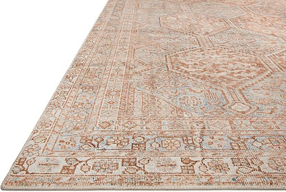 Loloi Chris Loves Julia Jules Collection JUL-04 Tangerine/Mist 2'-6'' x 9'-6'', .13" Pile Height, Runner Rug