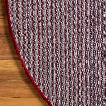 Unique Loom Solid Shag Collection Area Rug (3' 3" Round, Cherry Red)