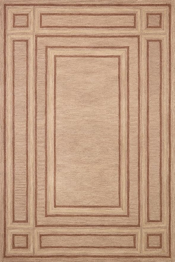 Loloi Chris Loves Julia Alfie Collection ALF-01 Blush/Rose 3'-6" x 5'-6" Accent Rug Wool Neutral Living Bedroom Dining Carpet