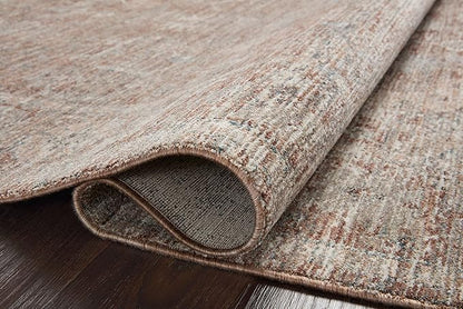 Loloi Magnolia Home by Joanna Gaines Millie Collection MIE-04 Brick/Fog 7'-10" x 10', .25" Pile Height, Area Rug