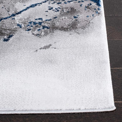 SAFAVIEH Craft Collection 5'3" x 7'6" Ivory Grey/Blue CFT877M Modern Abstract Non-Shedding Living Room Bedroom Dining Home Office Area Rug
