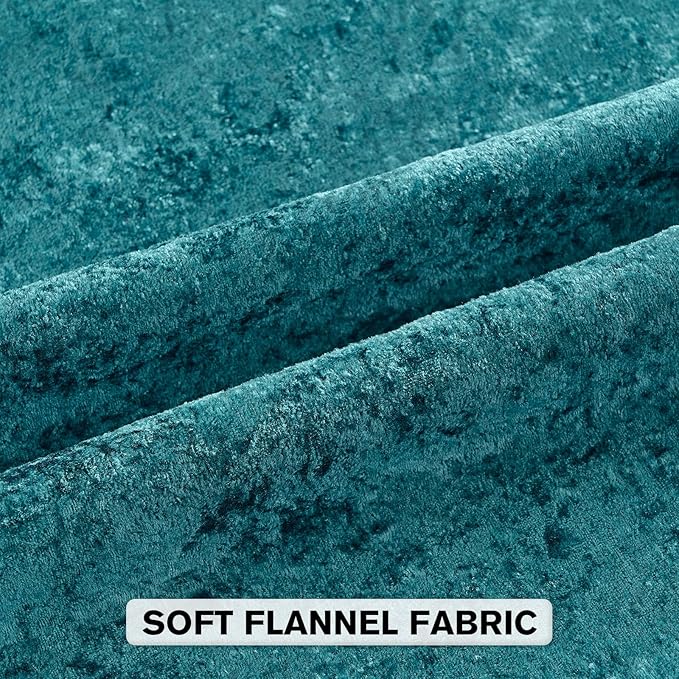 FUTEI Teal Flannel Throw Pillow Covers 26x26 Inch Set of 2,Soft Dimensional Textured Euro Pillow Shams,Modern Home Decor for Couch Living Room