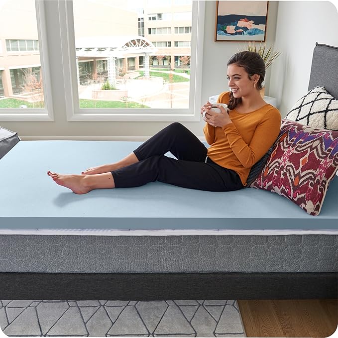 Sealy Dreamlife 1.5” Gel Memory Foam California King Mattress Topper with SealyComfort Gel Foam, 1 Year Limited Warranty, Made in The USA