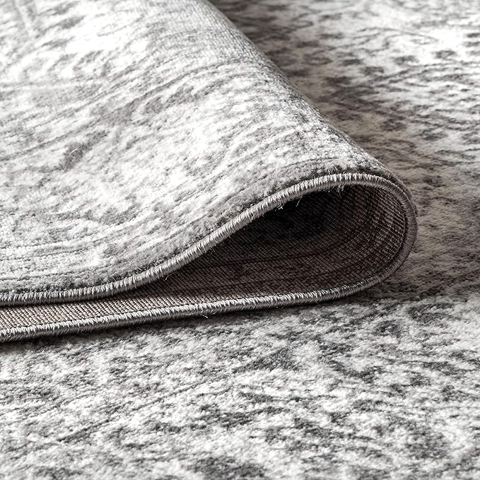JONATHAN Y Modern Vintage Medallion Light Gray Indoor Area Rug, 9x12, Country, Floral, Easy-Cleaning for Living Room, Bedroom, Kitchen, Pet Friendly, Non-Shedding (MDP100A-9)