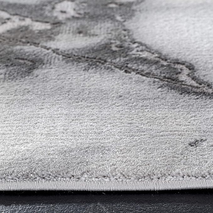 SAFAVIEH Craft Collection Runner Rug - 2'3" x 8', Grey & Silver, Modern Abstract Design, Non-Shedding & Easy Care, Ideal for High Traffic Areas in Living Room, Bedroom (CFT877G)