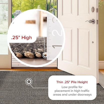 nuLOOM 2'6" x 8' Elfriede Jute & Cotton Hand Woven Area Rug, Charcoal, Solid Rustic Farmhouse Style, Weaved Design, Natural Fiber, For Bedroom, Living Room, Dining Room, Hallway, Office, Entryway