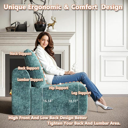 EASE MOOSE Oversized Sectional Cloud Couch, 8-Seat Modular Couch Set, Corner V-Shaped Deep-Seat Boneless Sofa, No-Assembly Chenille Sofa for Living Room, Blue
