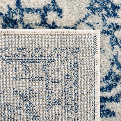 SAFAVIEH Evoke Collection 5'1" x 7'6" Ivory / Navy EVK256N Oriental Distressed Non-Shedding Living Room Bedroom Area Rug