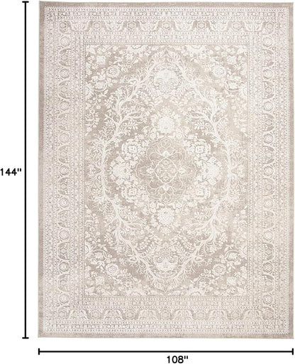 SAFAVIEH Area Rug 9x12 - Reflection Collection - Large - Beige & Cream, Non-Shedding & Easy Cleaning, Ideal for Living Room, Bedroom, Dining Space (RFT668A)